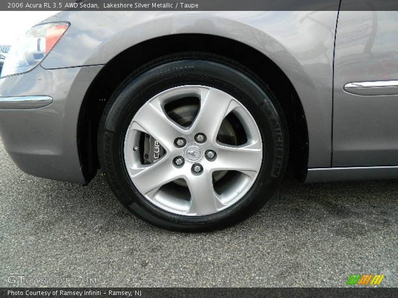 Lakeshore Silver Metallic / Taupe 2006 Acura RL 3.5 AWD Sedan
