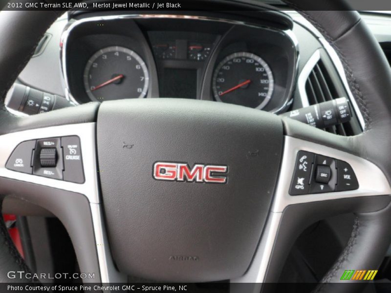 Merlot Jewel Metallic / Jet Black 2012 GMC Terrain SLE AWD