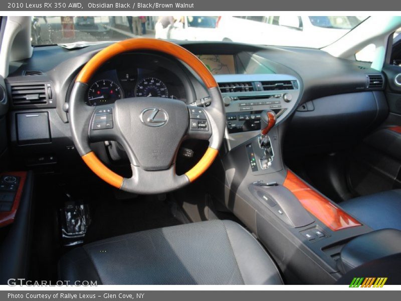 Obsidian Black / Black/Brown Walnut 2010 Lexus RX 350 AWD