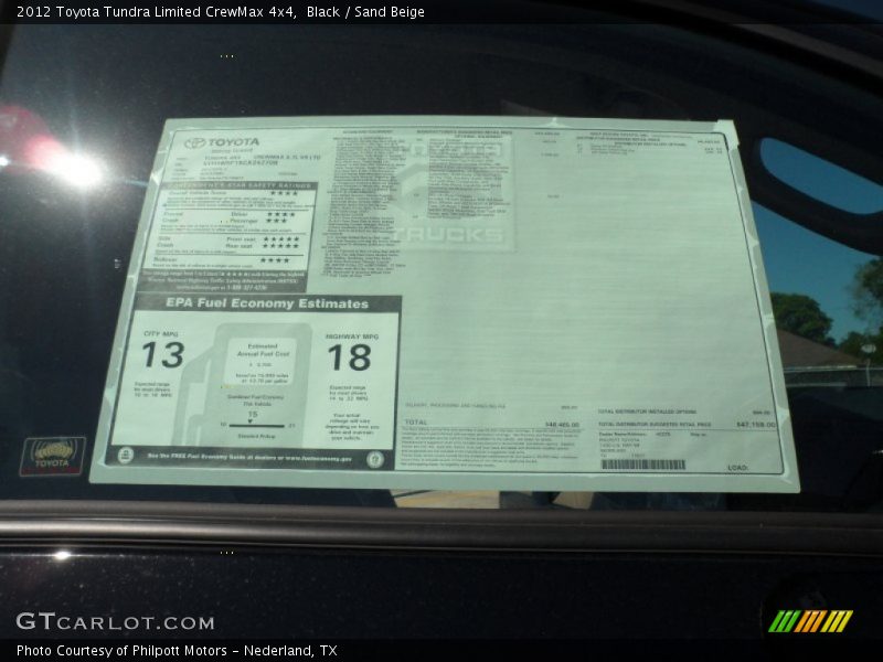 Black / Sand Beige 2012 Toyota Tundra Limited CrewMax 4x4