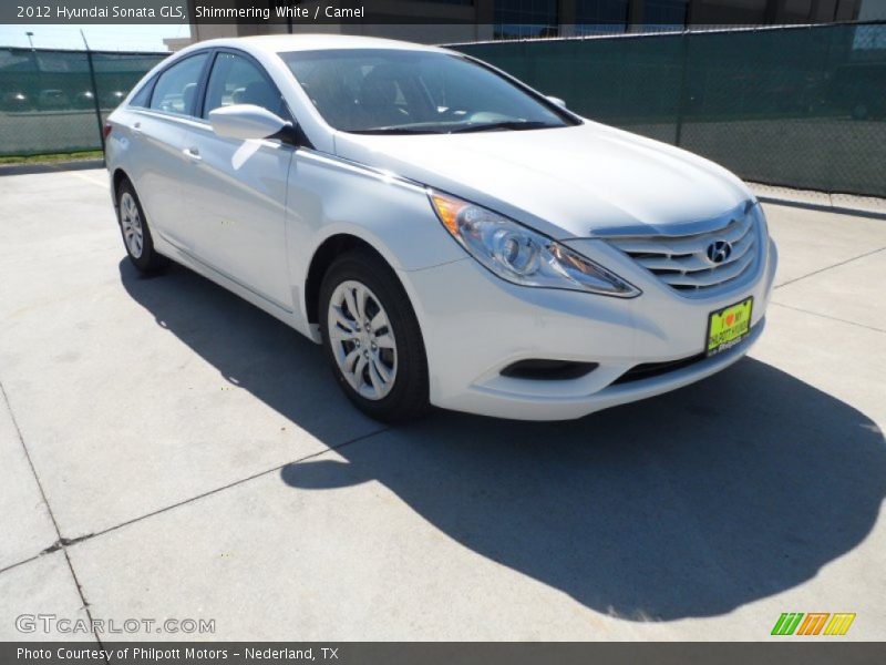Shimmering White / Camel 2012 Hyundai Sonata GLS