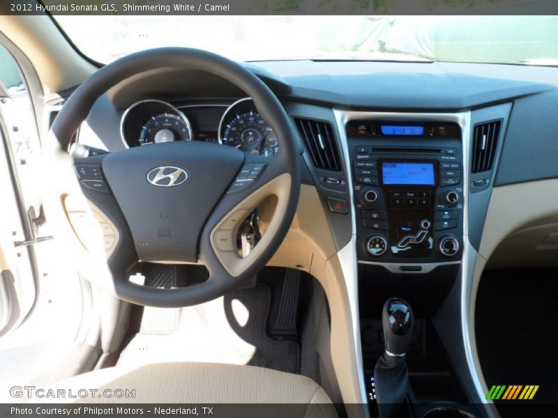 Shimmering White / Camel 2012 Hyundai Sonata GLS