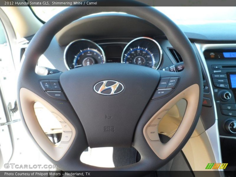 Shimmering White / Camel 2012 Hyundai Sonata GLS