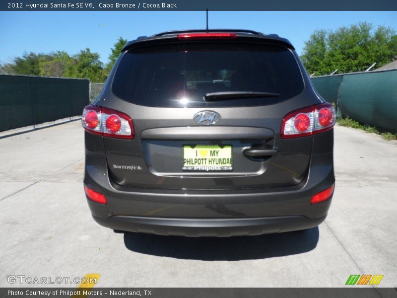 Cabo Bronze / Cocoa Black 2012 Hyundai Santa Fe SE V6