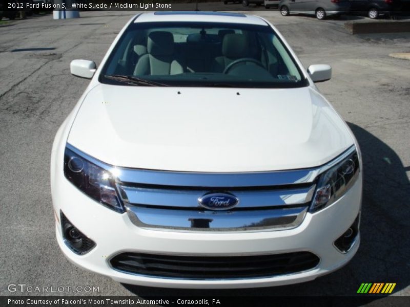 White Suede / Medium Light Stone 2012 Ford Fusion S