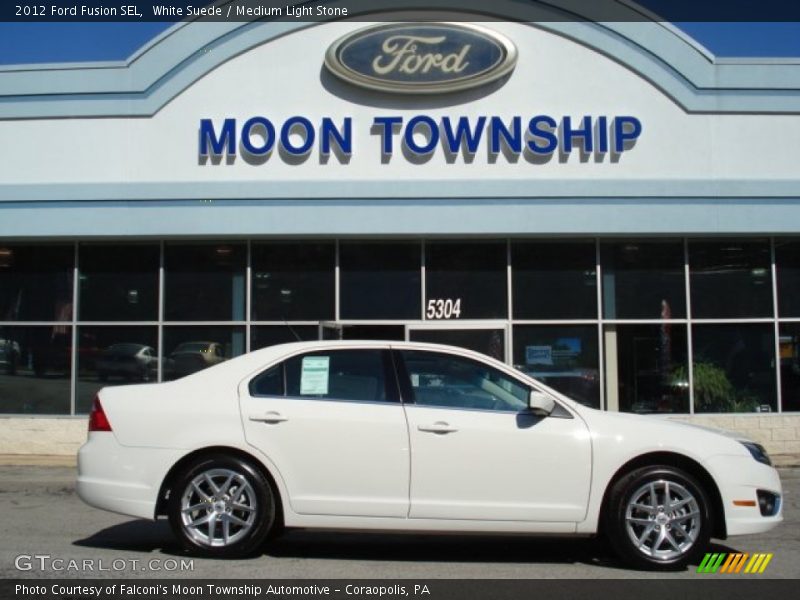 White Suede / Medium Light Stone 2012 Ford Fusion SEL
