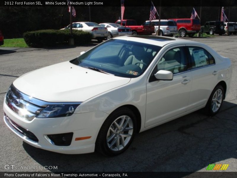 White Suede / Medium Light Stone 2012 Ford Fusion SEL