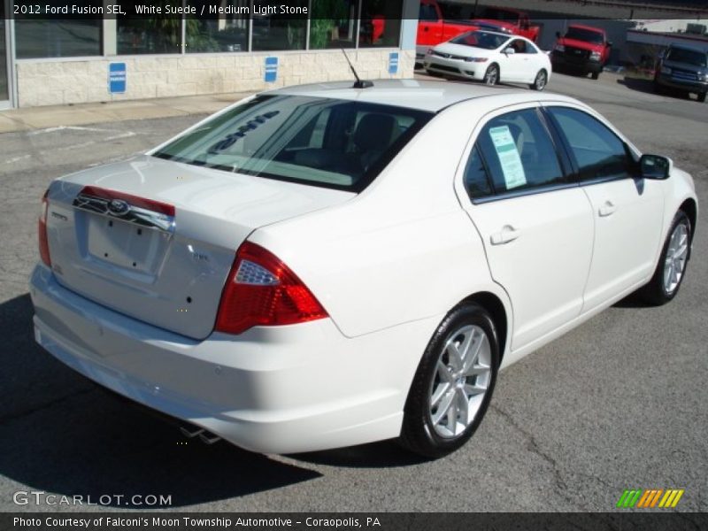 White Suede / Medium Light Stone 2012 Ford Fusion SEL