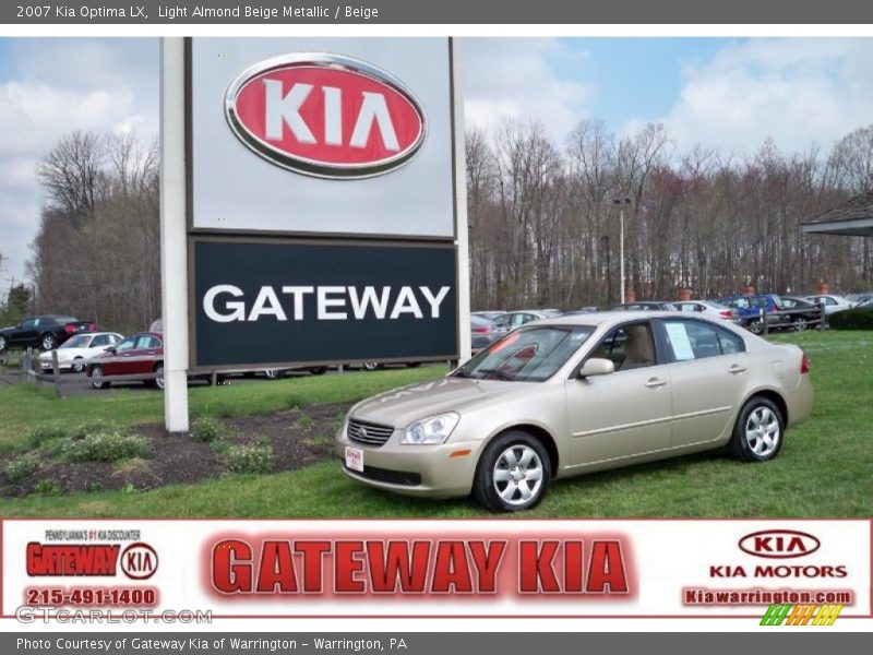 Light Almond Beige Metallic / Beige 2007 Kia Optima LX