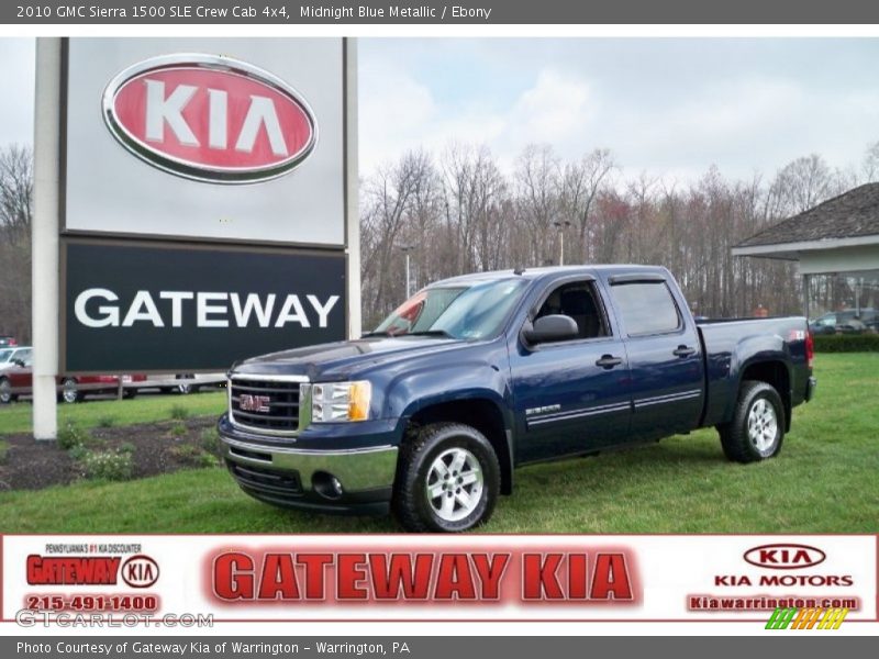 Midnight Blue Metallic / Ebony 2010 GMC Sierra 1500 SLE Crew Cab 4x4