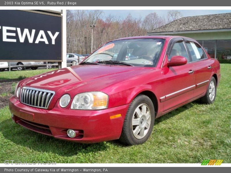 Ruby Red / Beige 2003 Kia Optima SE V6