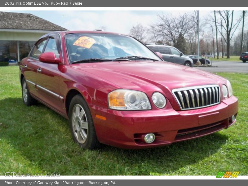 Ruby Red / Beige 2003 Kia Optima SE V6