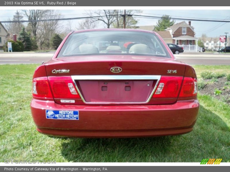Ruby Red / Beige 2003 Kia Optima SE V6