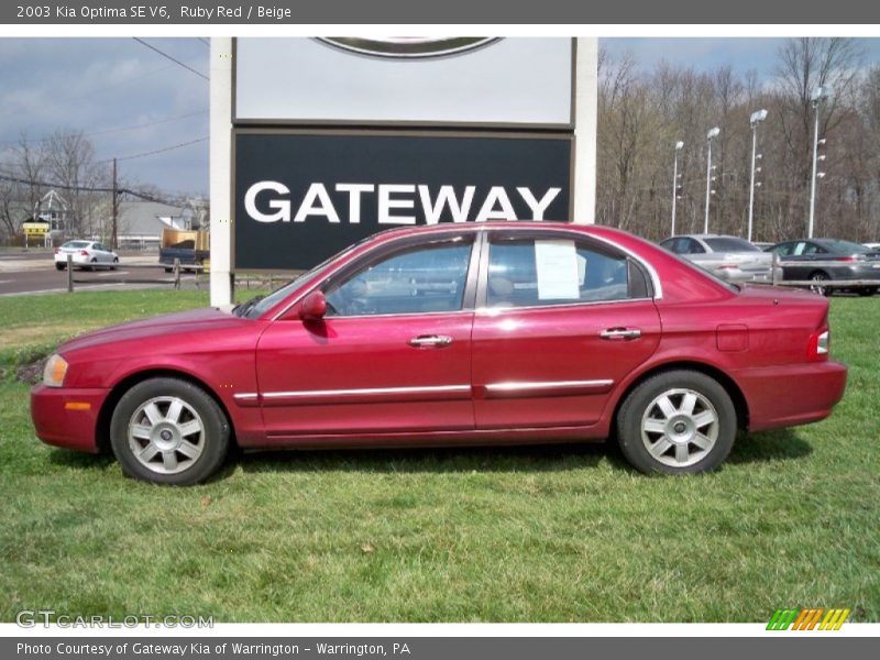 Ruby Red / Beige 2003 Kia Optima SE V6