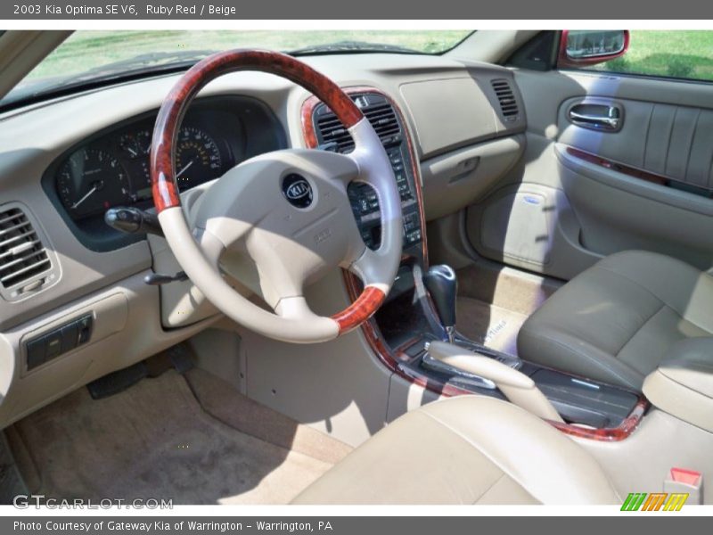 Ruby Red / Beige 2003 Kia Optima SE V6