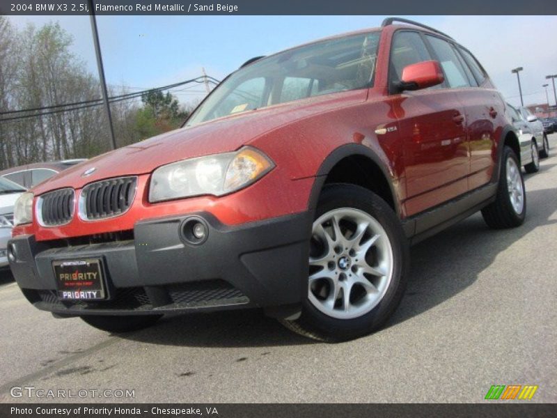 Flamenco Red Metallic / Sand Beige 2004 BMW X3 2.5i