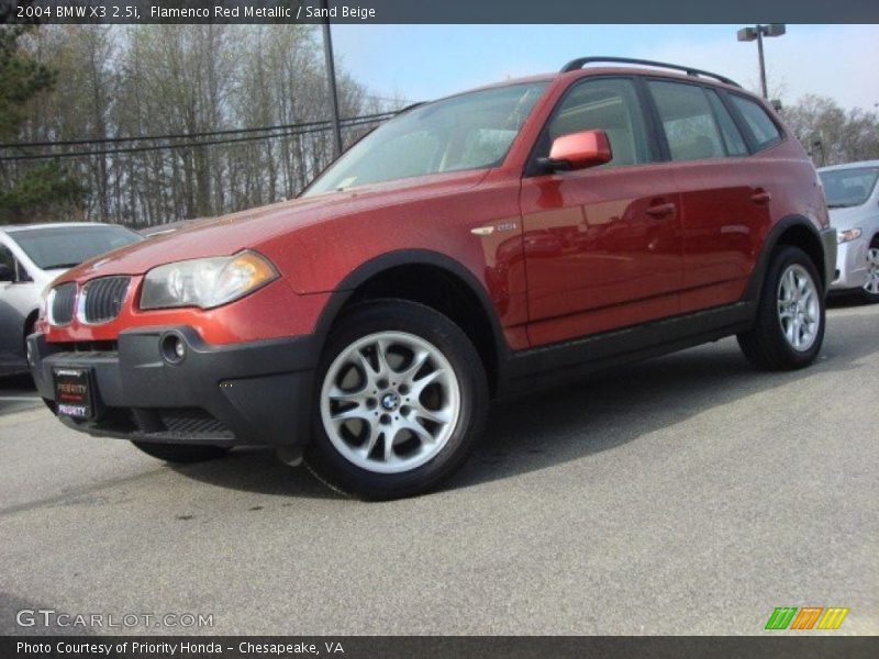 Flamenco Red Metallic / Sand Beige 2004 BMW X3 2.5i