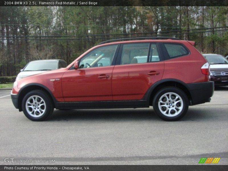 Flamenco Red Metallic / Sand Beige 2004 BMW X3 2.5i