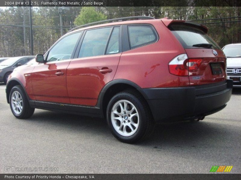 Flamenco Red Metallic / Sand Beige 2004 BMW X3 2.5i