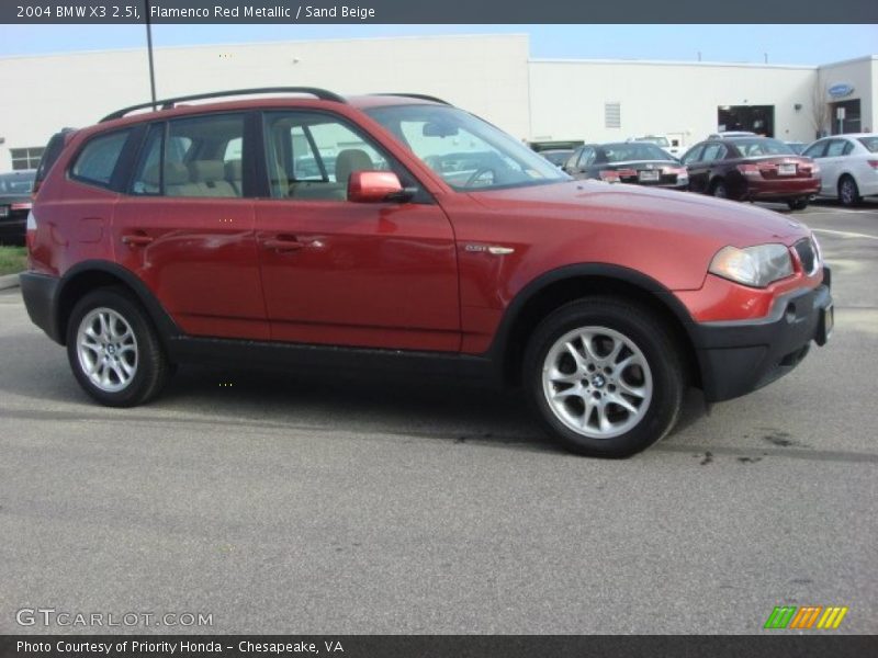 Flamenco Red Metallic / Sand Beige 2004 BMW X3 2.5i