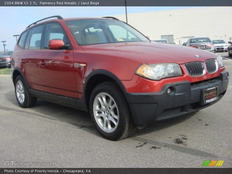 Flamenco Red Metallic / Sand Beige 2004 BMW X3 2.5i