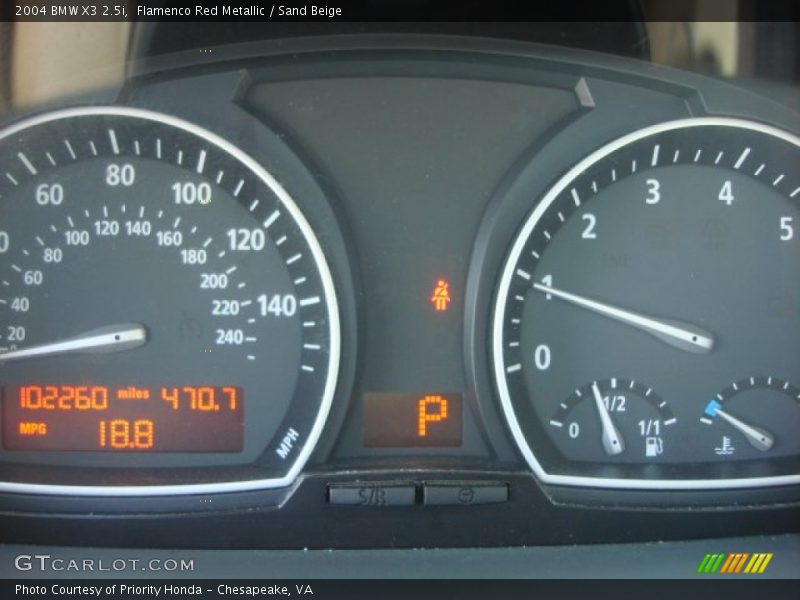 Flamenco Red Metallic / Sand Beige 2004 BMW X3 2.5i
