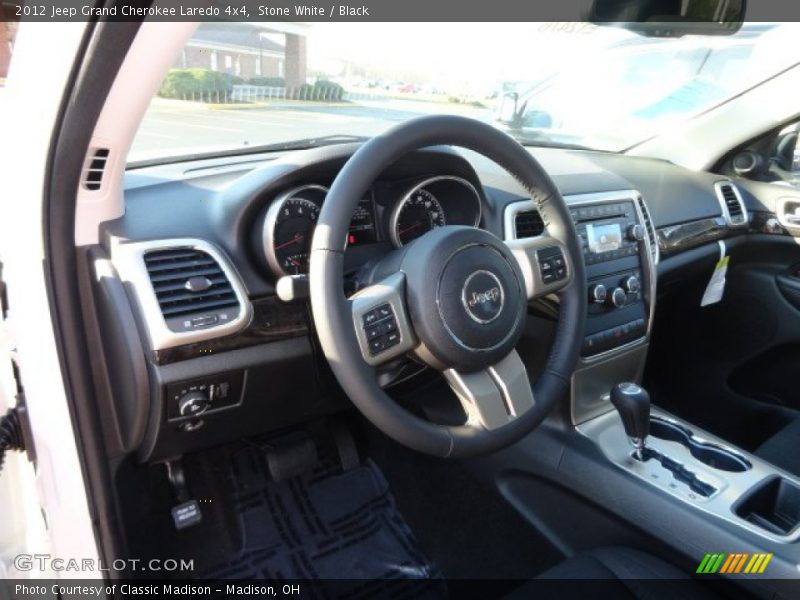 Stone White / Black 2012 Jeep Grand Cherokee Laredo 4x4