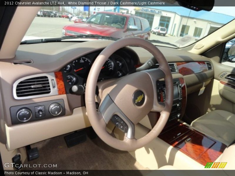 White Diamond Tricoat / Dark Cashmere/Light Cashmere 2012 Chevrolet Avalanche LTZ 4x4
