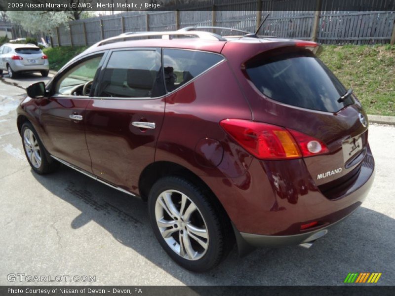Merlot Metallic / Beige 2009 Nissan Murano LE AWD