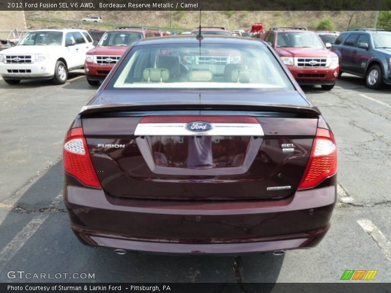 Bordeaux Reserve Metallic / Camel 2012 Ford Fusion SEL V6 AWD