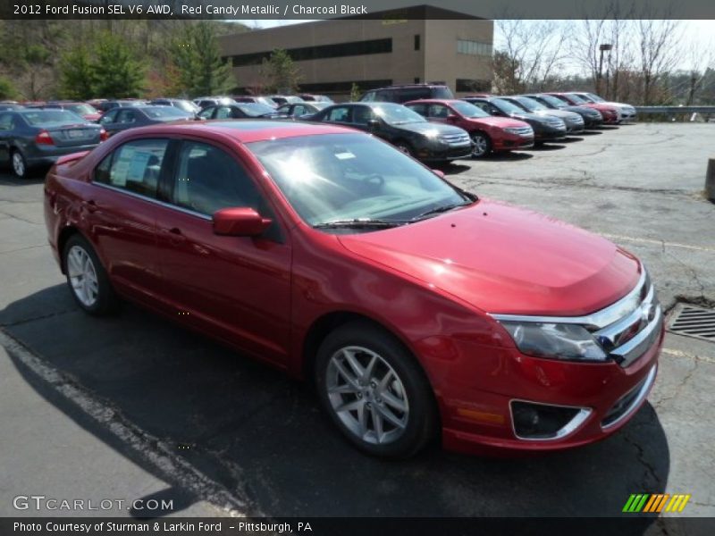 Red Candy Metallic / Charcoal Black 2012 Ford Fusion SEL V6 AWD