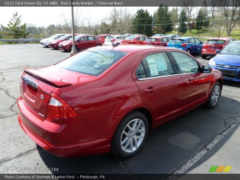 Red Candy Metallic / Charcoal Black 2012 Ford Fusion SEL V6 AWD