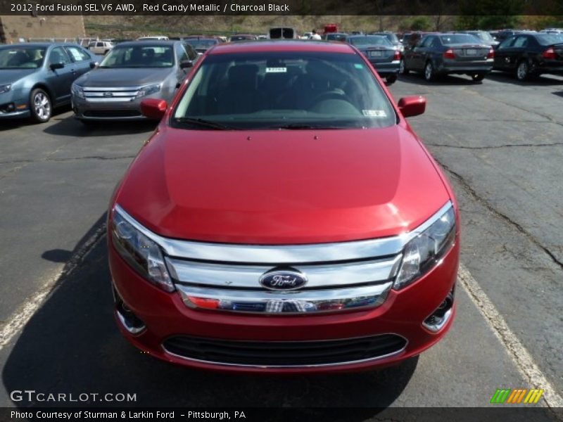 Red Candy Metallic / Charcoal Black 2012 Ford Fusion SEL V6 AWD