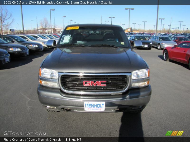 Storm Gray Metallic / Graphite 2002 GMC Sierra 1500 SLE Extended Cab 4x4