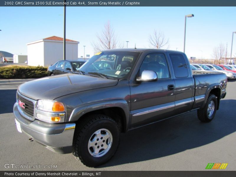 Storm Gray Metallic / Graphite 2002 GMC Sierra 1500 SLE Extended Cab 4x4