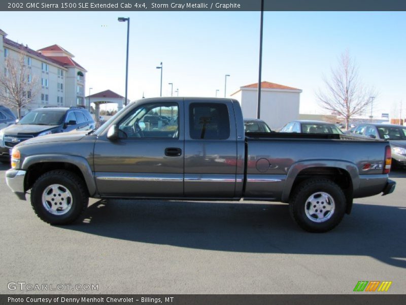 Storm Gray Metallic / Graphite 2002 GMC Sierra 1500 SLE Extended Cab 4x4