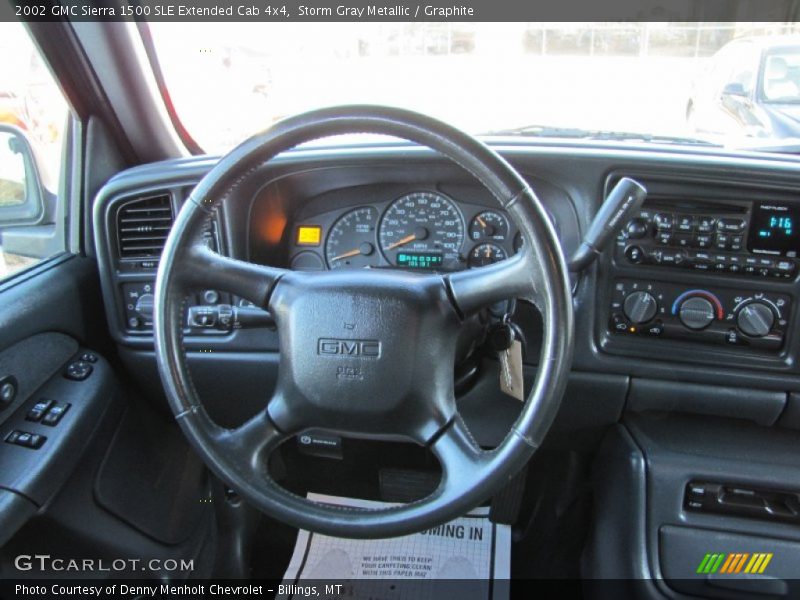 Storm Gray Metallic / Graphite 2002 GMC Sierra 1500 SLE Extended Cab 4x4