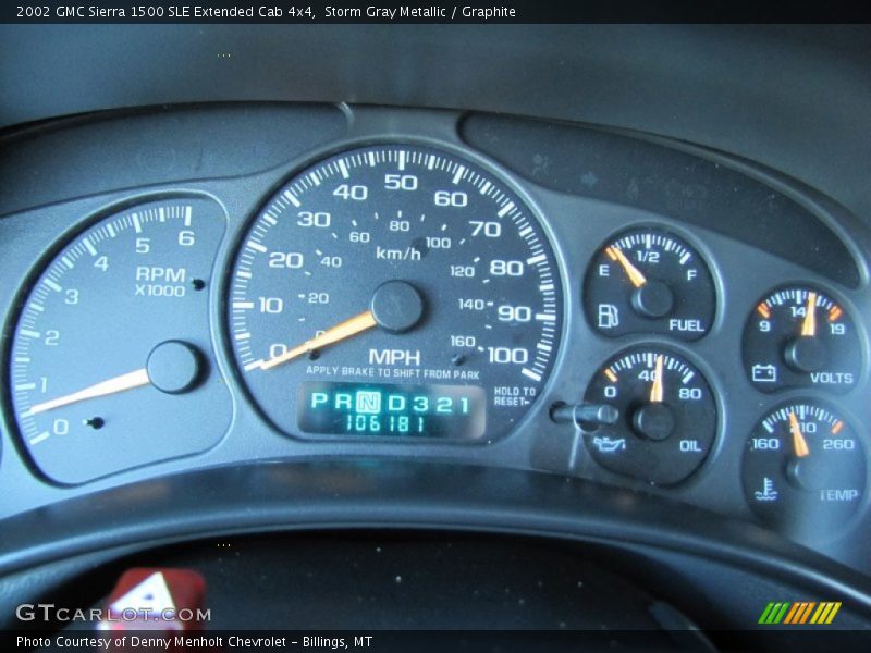 Storm Gray Metallic / Graphite 2002 GMC Sierra 1500 SLE Extended Cab 4x4