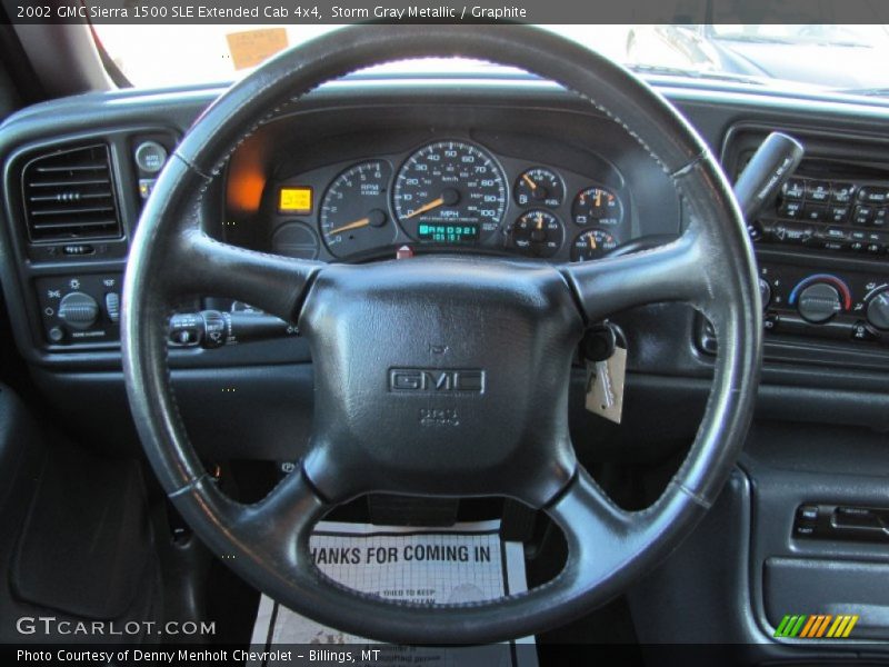 Storm Gray Metallic / Graphite 2002 GMC Sierra 1500 SLE Extended Cab 4x4