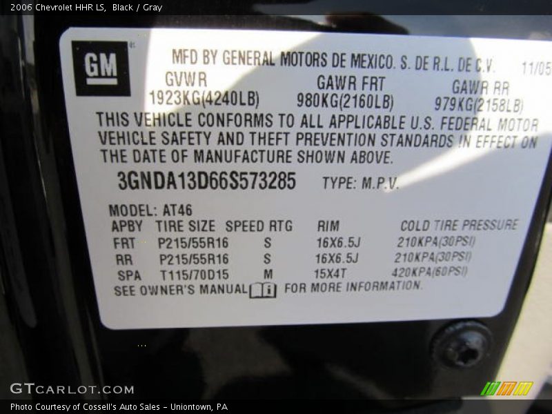 Black / Gray 2006 Chevrolet HHR LS