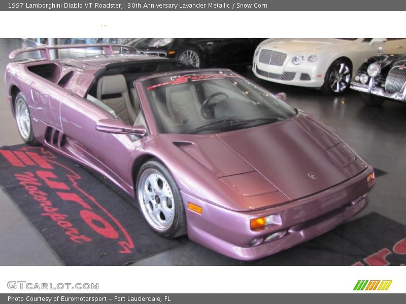 30th Anniversary Lavander Metallic / Snow Corn 1997 Lamborghini Diablo VT Roadster