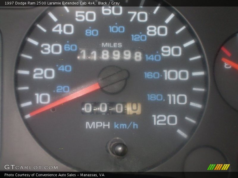 Black / Gray 1997 Dodge Ram 2500 Laramie Extended Cab 4x4