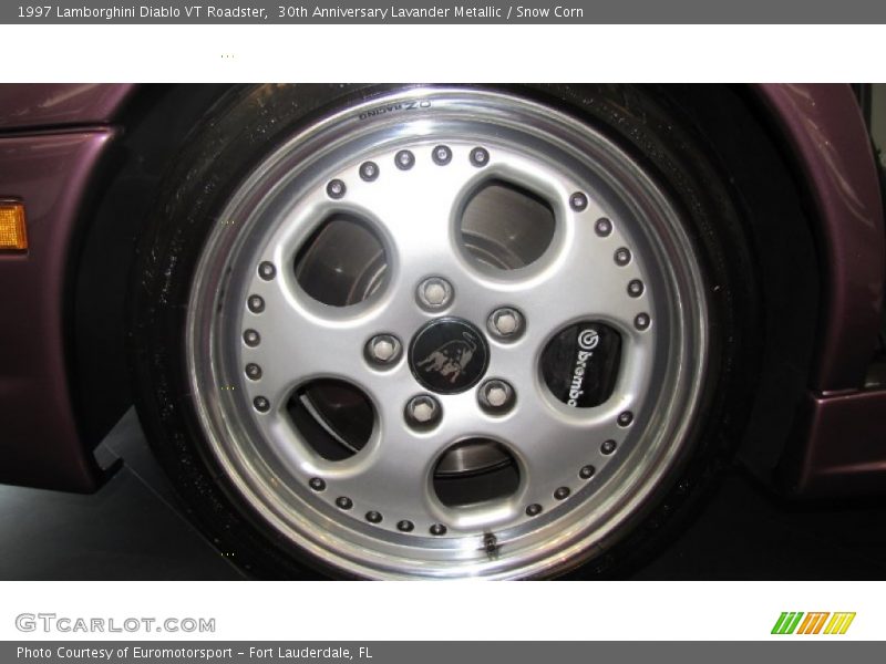 30th Anniversary Lavander Metallic / Snow Corn 1997 Lamborghini Diablo VT Roadster