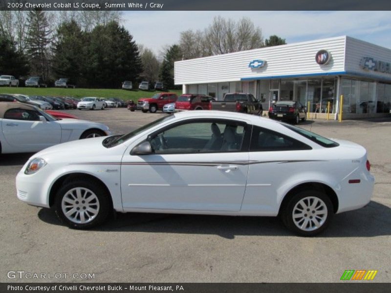 Summit White / Gray 2009 Chevrolet Cobalt LS Coupe