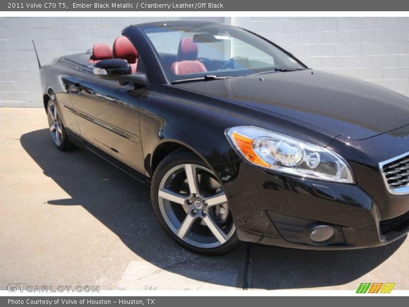 Ember Black Metallic / Cranberry Leather/Off Black 2011 Volvo C70 T5