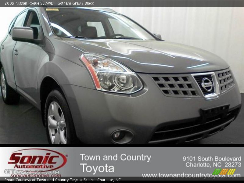 Gotham Gray / Black 2009 Nissan Rogue SL AWD
