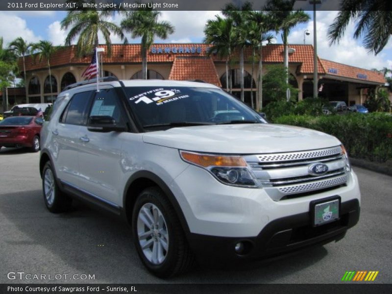 White Suede / Medium Light Stone 2011 Ford Explorer XLT