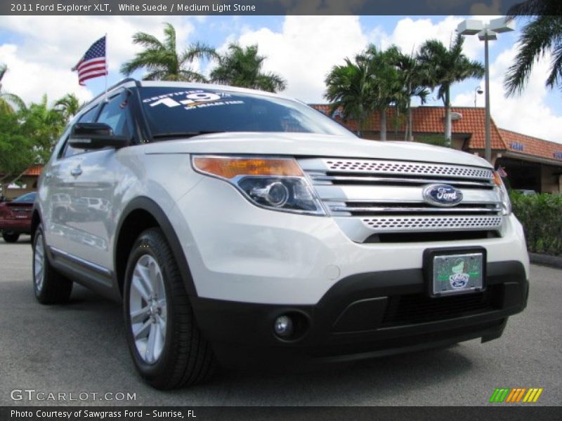 White Suede / Medium Light Stone 2011 Ford Explorer XLT