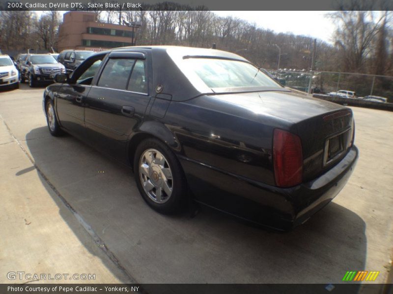 Sable Black / Black 2002 Cadillac DeVille DTS