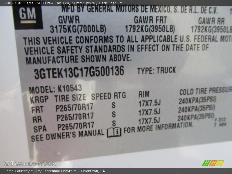 Summit White / Dark Titanium 2007 GMC Sierra 1500 Crew Cab 4x4